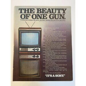 Vintage 1974 Sony Trinitron Color Television TV Advertisement Print